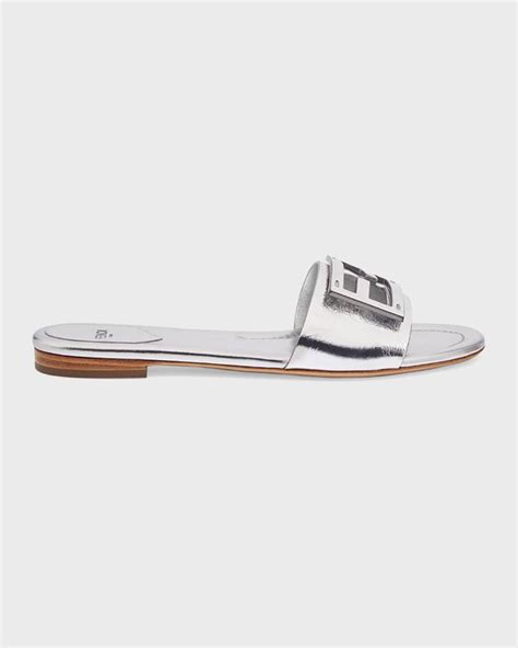 fendi sandals gold siver|Fendi sandals flat woman.